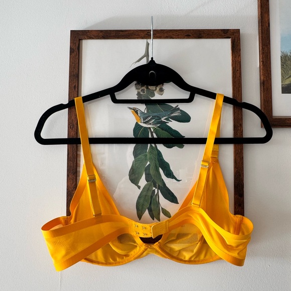 EUC CUUP Mesh Plunge Bra Marigold Yellow 36C - Picture 2 of 2